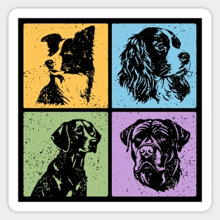 Vibrant Dog World in Retro Style Sticker